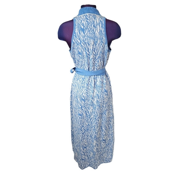 NWT Diane Von Furstenberg Target Collared Sea Twig Blue‎ Sweater Dress Large - Picture 7 of 12